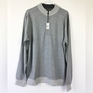 Low Country Men Sweater Reversible Light Gray/Dark Gray Size L